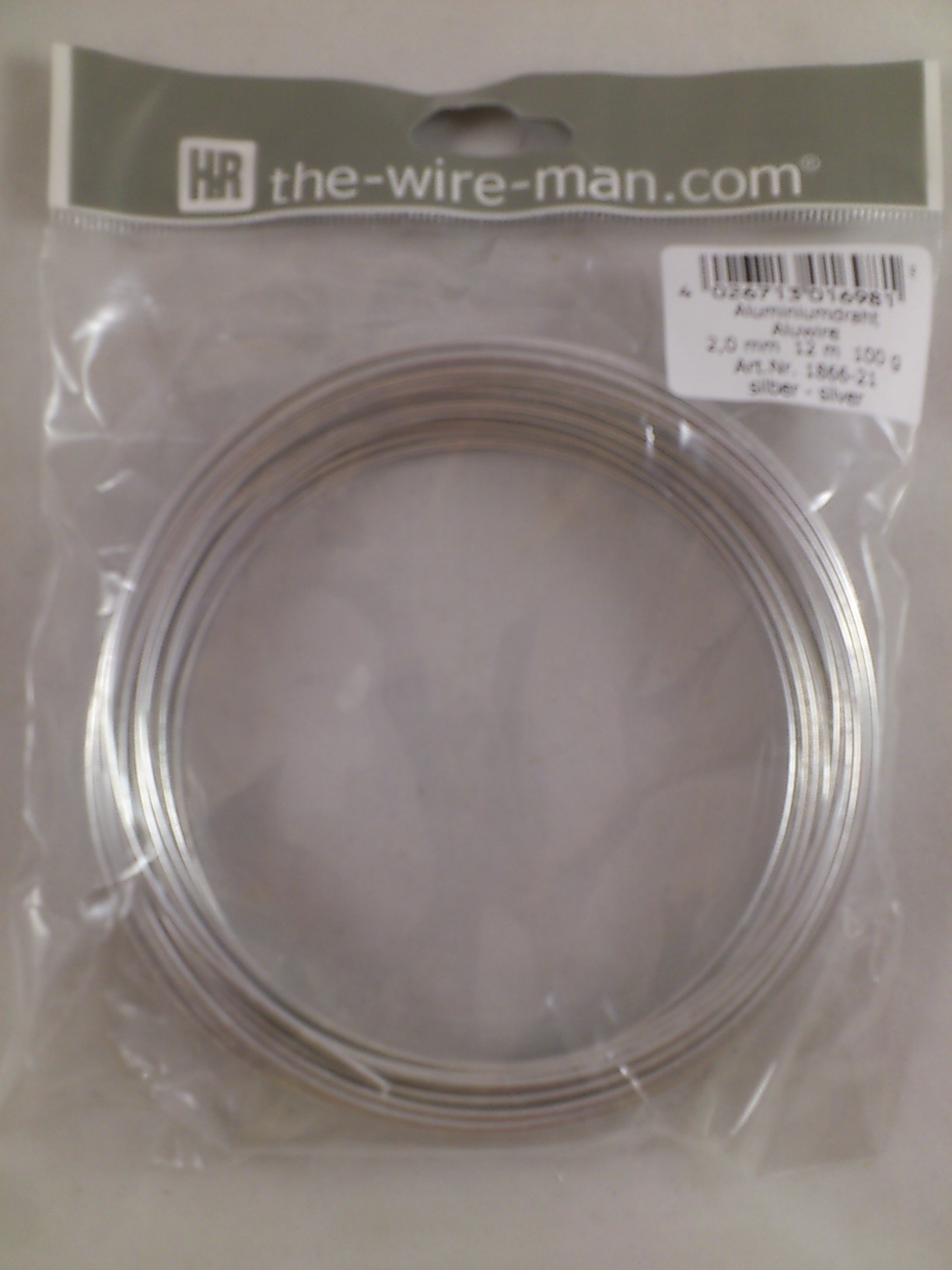 Aluminium wire silver 2mmx12m